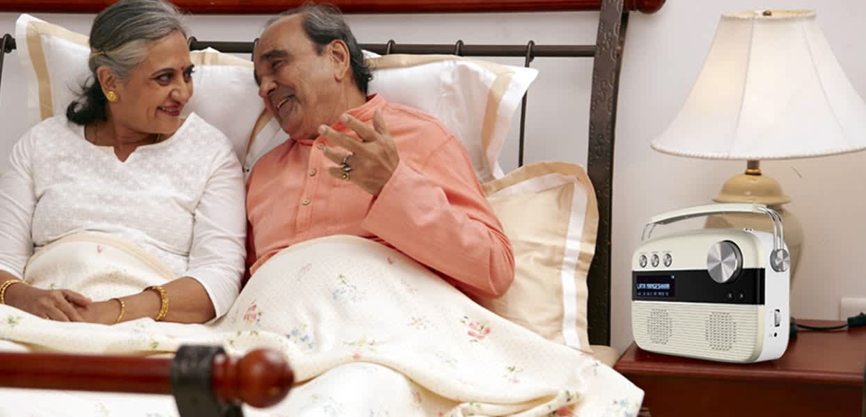 grandparents listening to carvaan music