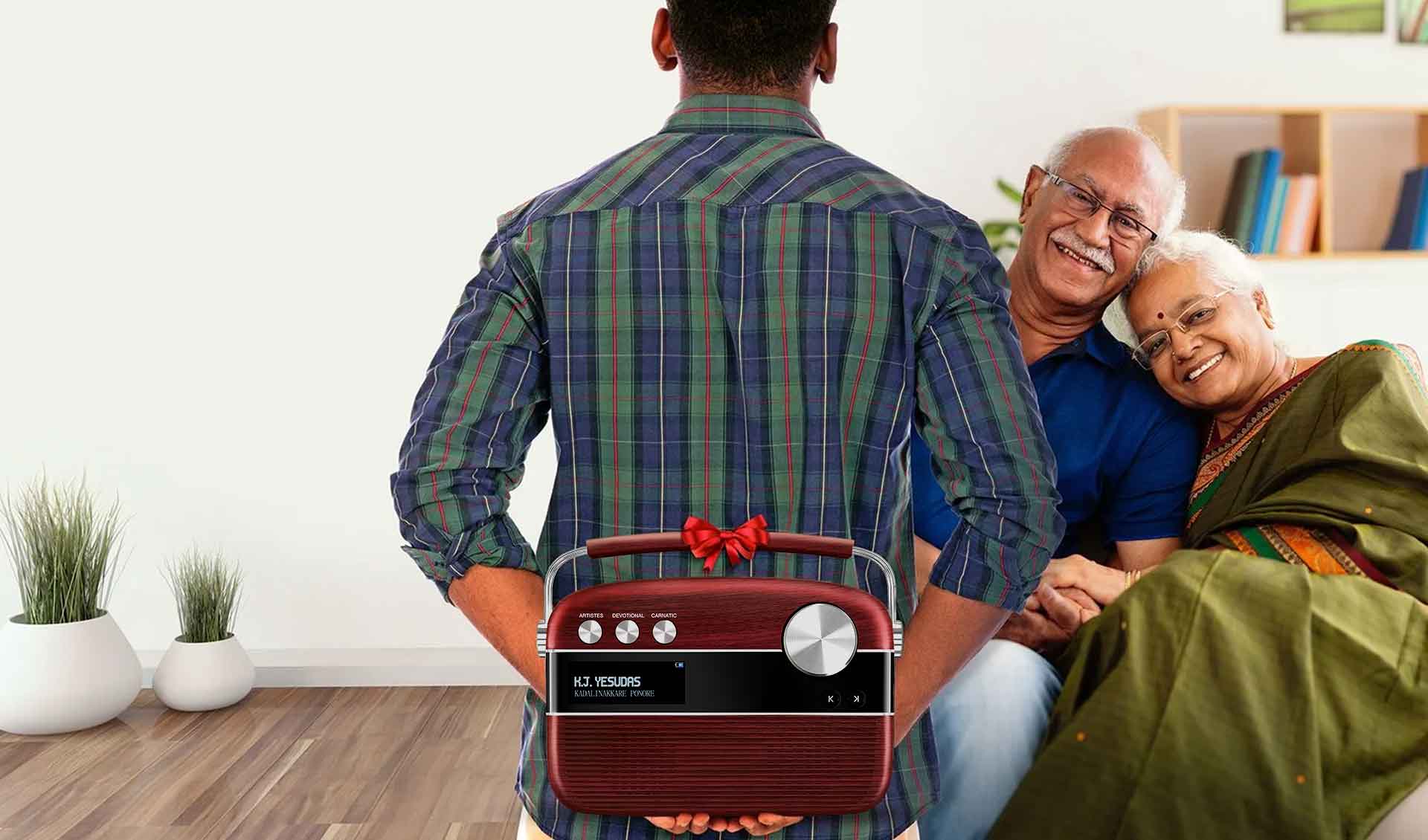 son gifting saregama Malayalam carvaan to parents