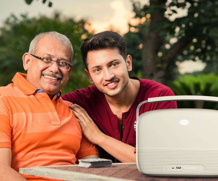 grandparents listening to saregama carvaan marathi music