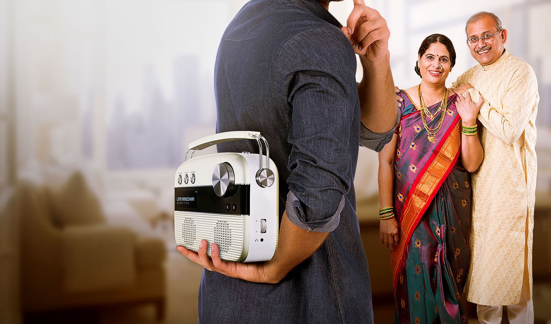 son gifting saregama marathi carvaan to parents