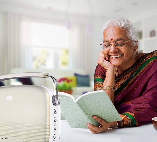Marathi grand mother with saregama carvaan 